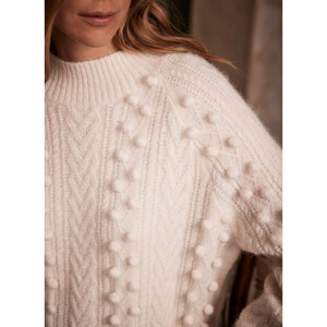 Mint Velvet Cream Wool Blend Cable Jumper